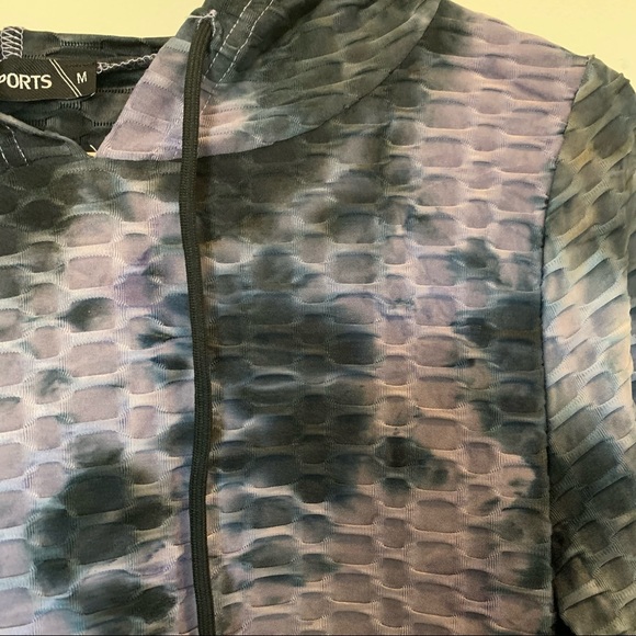 Ara Sports Waffle Weave Purple and Gray Yoga or Running Jacket Medium - Picture 2 of 11